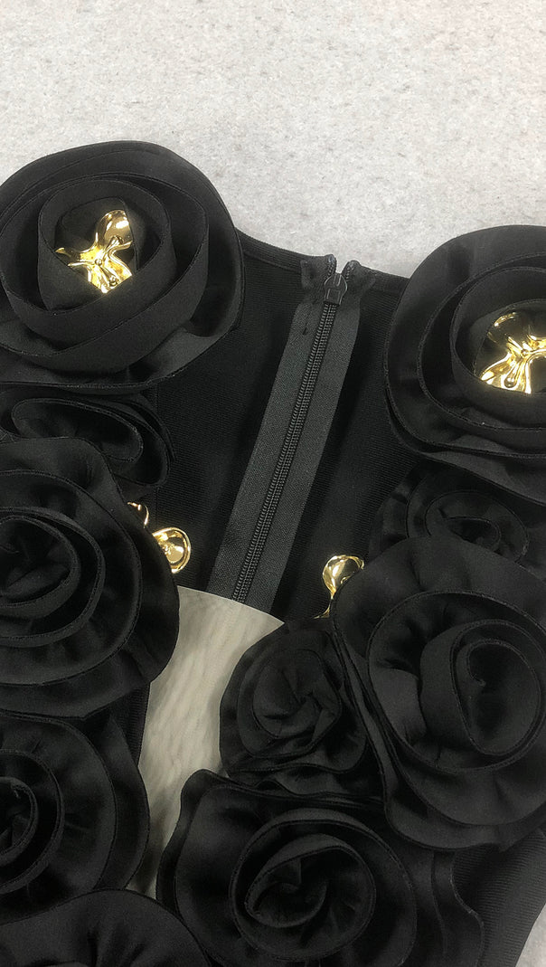 AIIZIE RUFFLED TOP WITH GOLD ACCENTS MAXI DRESS - product image