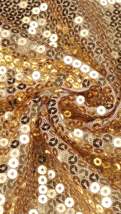 SEQUIN HOLLOW BODYCON MAXI DRESS IN GOLD