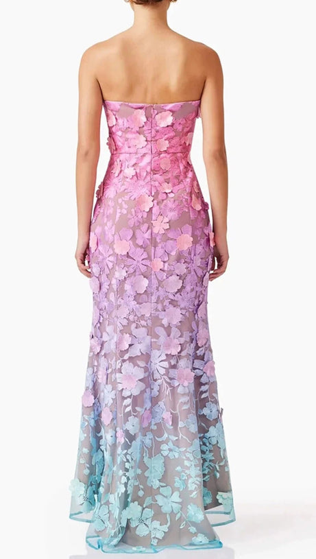 OFF-SHOULDER SLEEVELESS GRADIENT DRESS