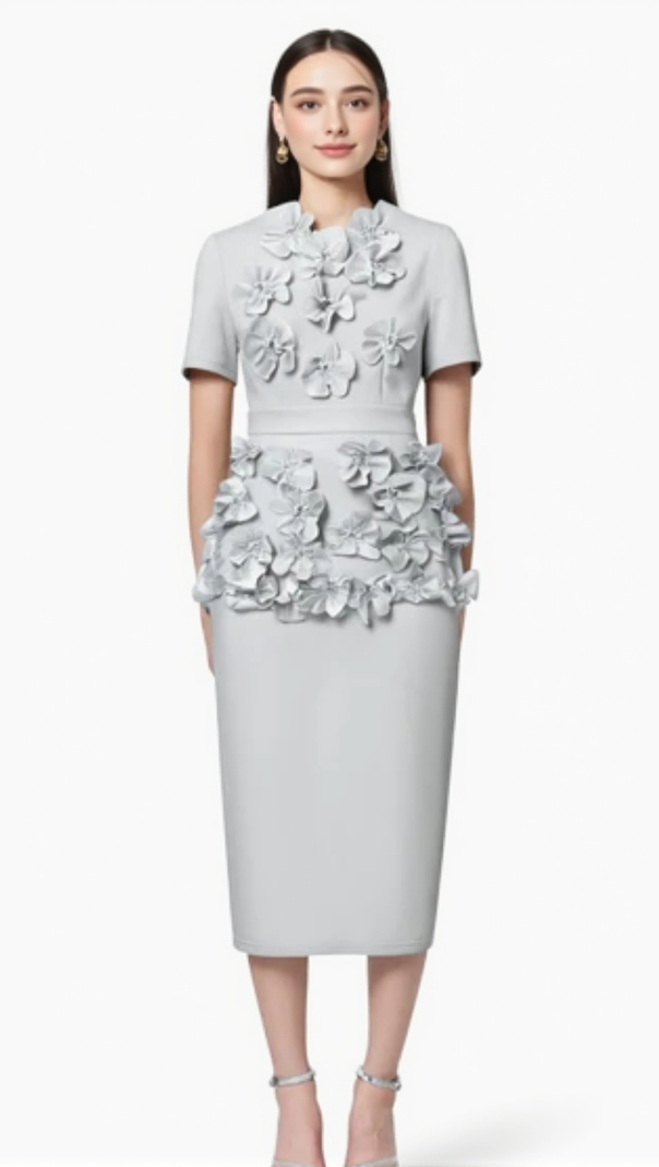 AIIZIE TRISTA FLOWER TWO-PIECE SET IN WHITE - product image