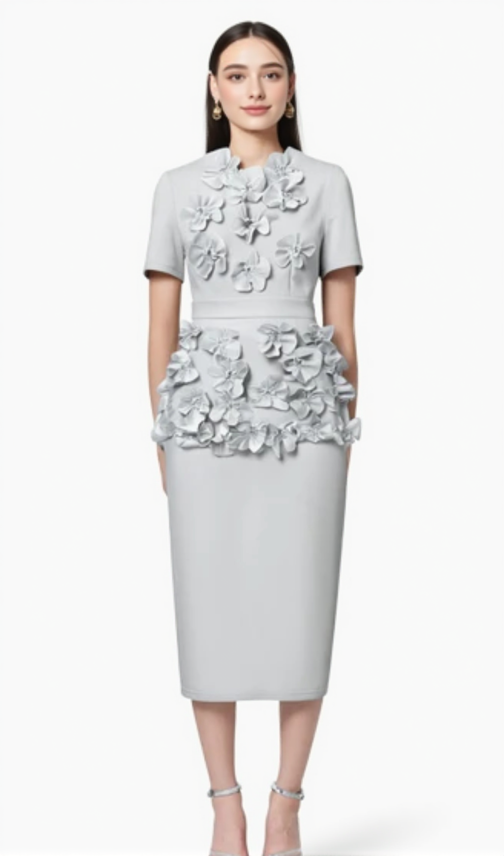 TRISTA FLOWER TWO-PIECE SET IN WHITE