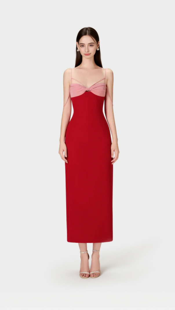 AIIZIE RED TWISTED DRESS - product image
