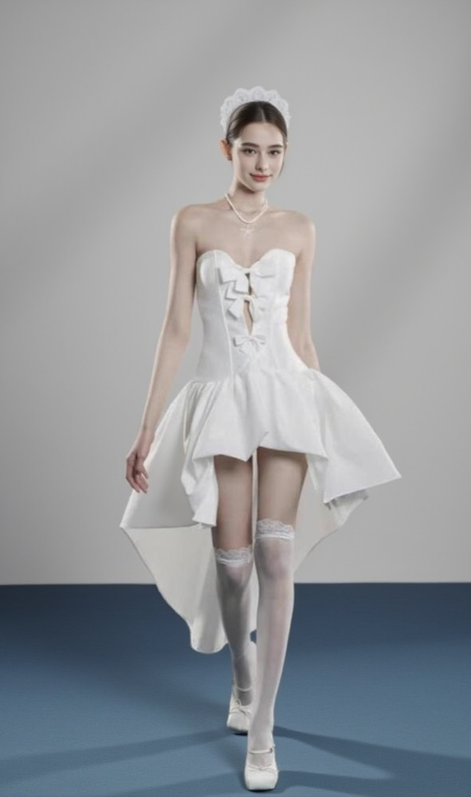 Samantha – Trägerloses Minikleid ohne Schleife in Weiß