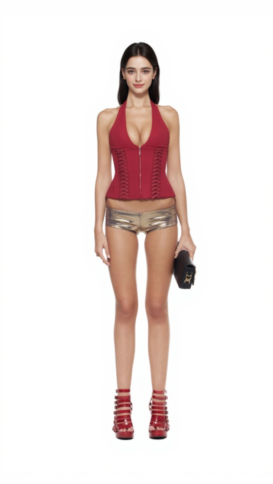 CELLEEN HALTER LACE UP CORSET TOP