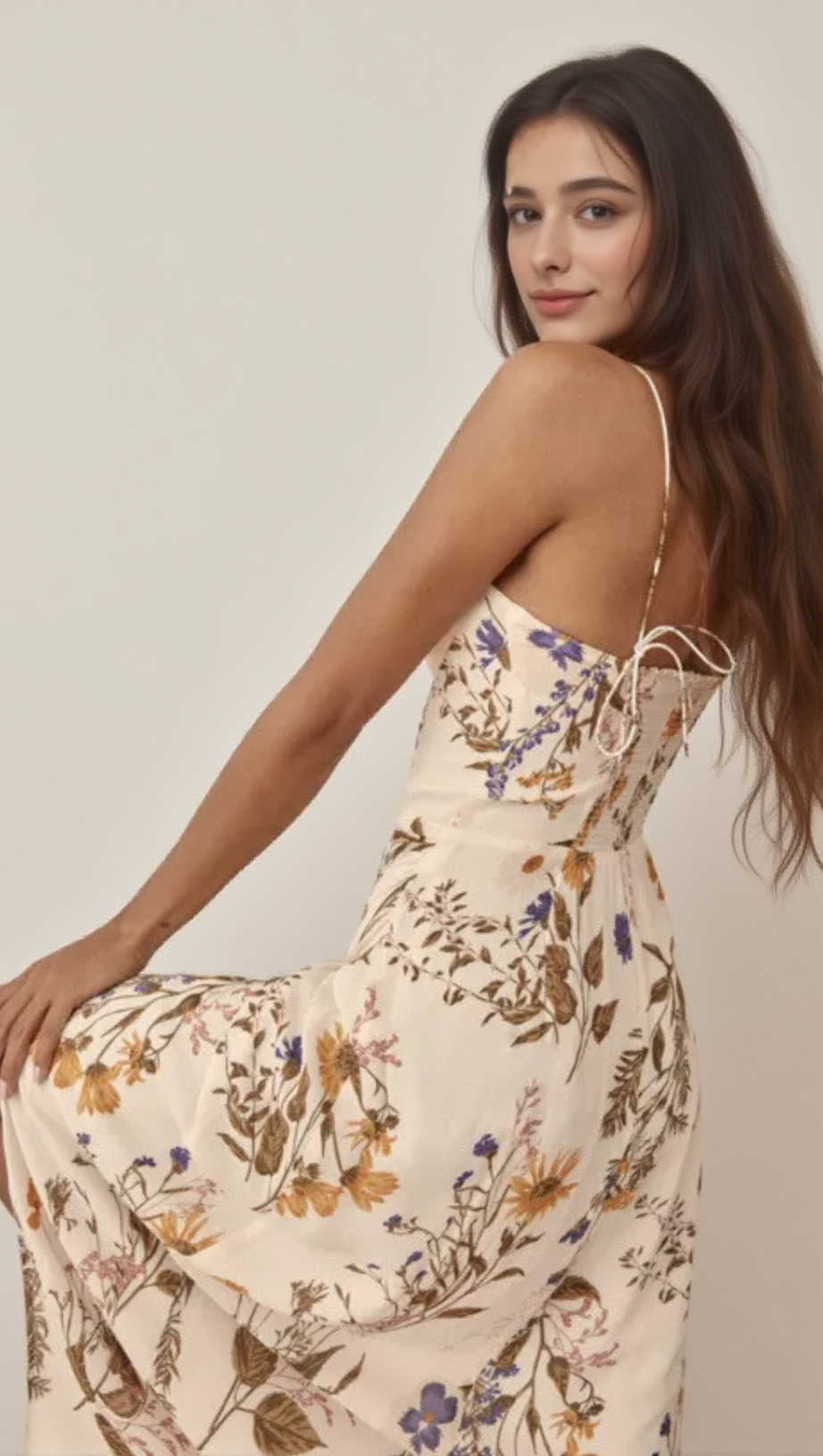 STRAPPY FLORAL PRINTED MIDI DRESS
