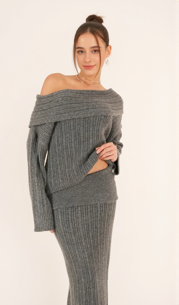GEORGIA OFF-SHOULDER KNITTED SET