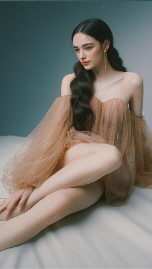 AIIZIE WINNI STRAPLESS MESH MINI DRESS IN KAHKI - product image