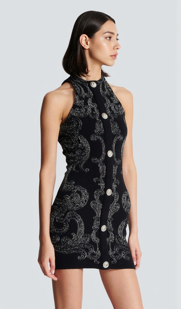 AIIZIE PAISLEY KNIT SLEEVELESS MINI DRESS - product image