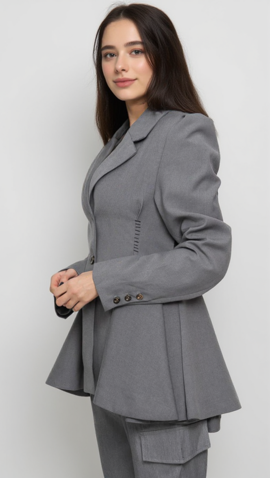 RUFFLE BLAZER WITH BACK CUTOUT