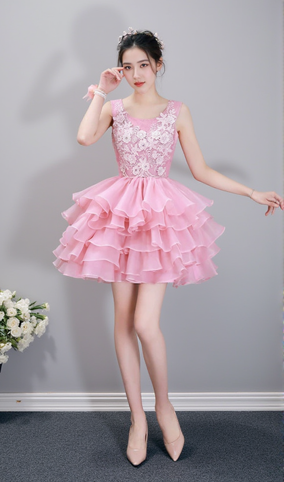 ANESKA MINIKLEID MIT BLUMENMUSTER