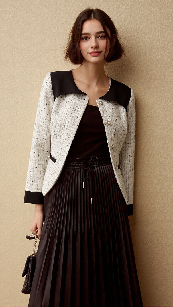 AIIZIE MANDY TWO-TONE PLEATED TULLE SUIT - product image