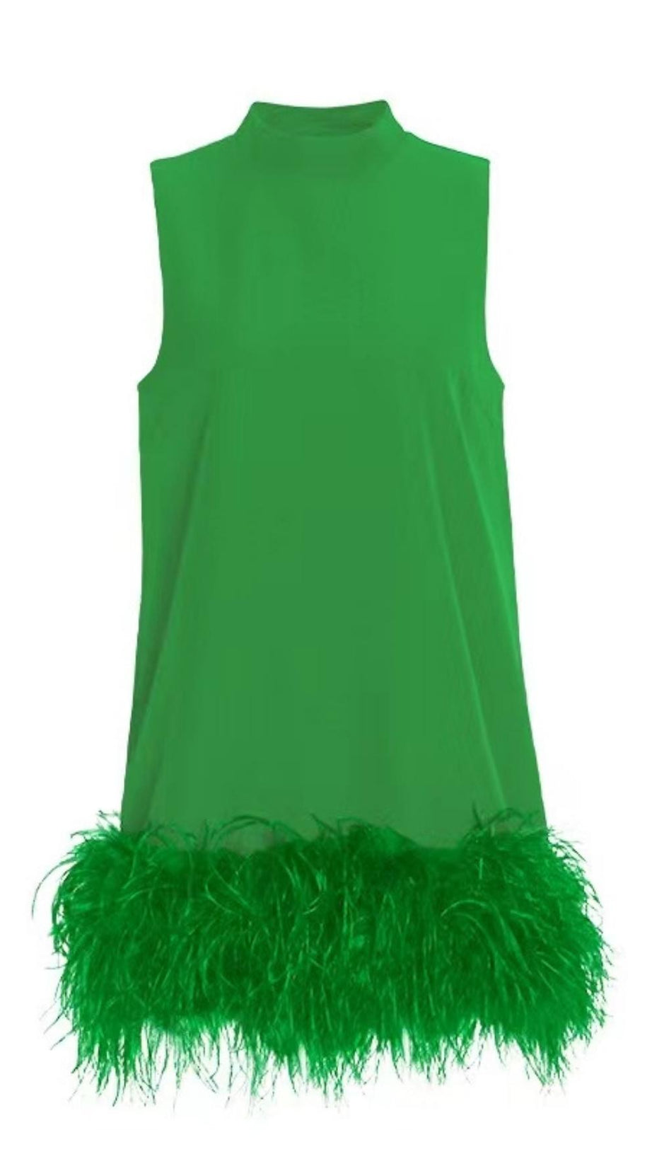 FEATHER MINI DRESS IN WHITE