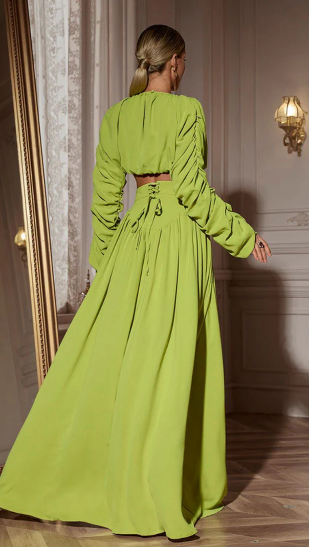 AIIZIE MOKGADI LONG SLEEVE RUCHED SKIRT SET - product image