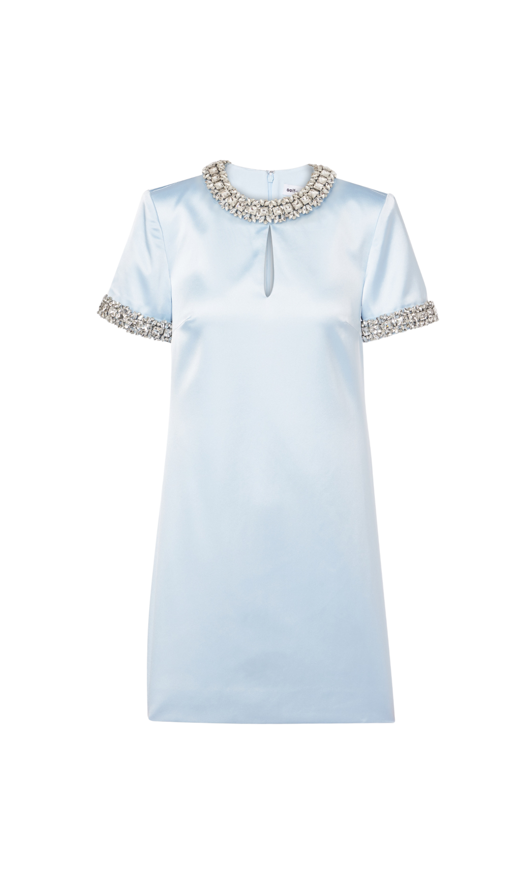 DESTINY VERZIERTES MINIKLEID AUS SATIN IN BLAU