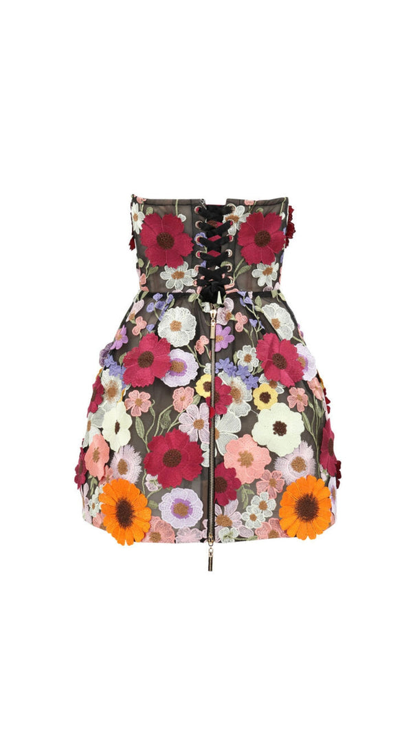 AIIZIE FLORAL STRAPLESS MINI DRESS - product image