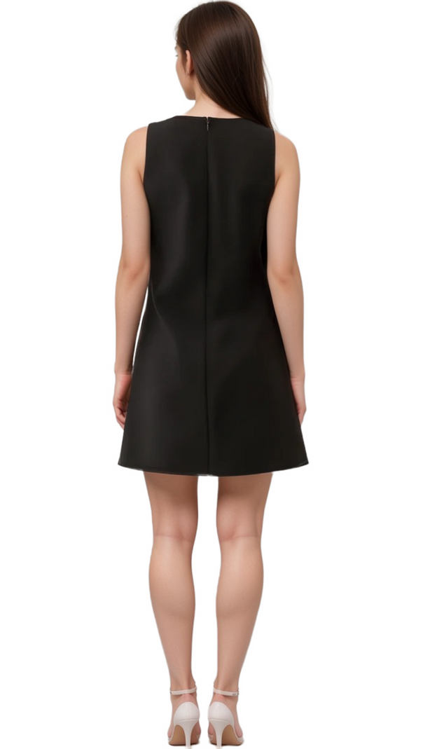 AIIZIE AVIVA BLACK 3D-PETAL SEQUINED MINI DRESS - product image