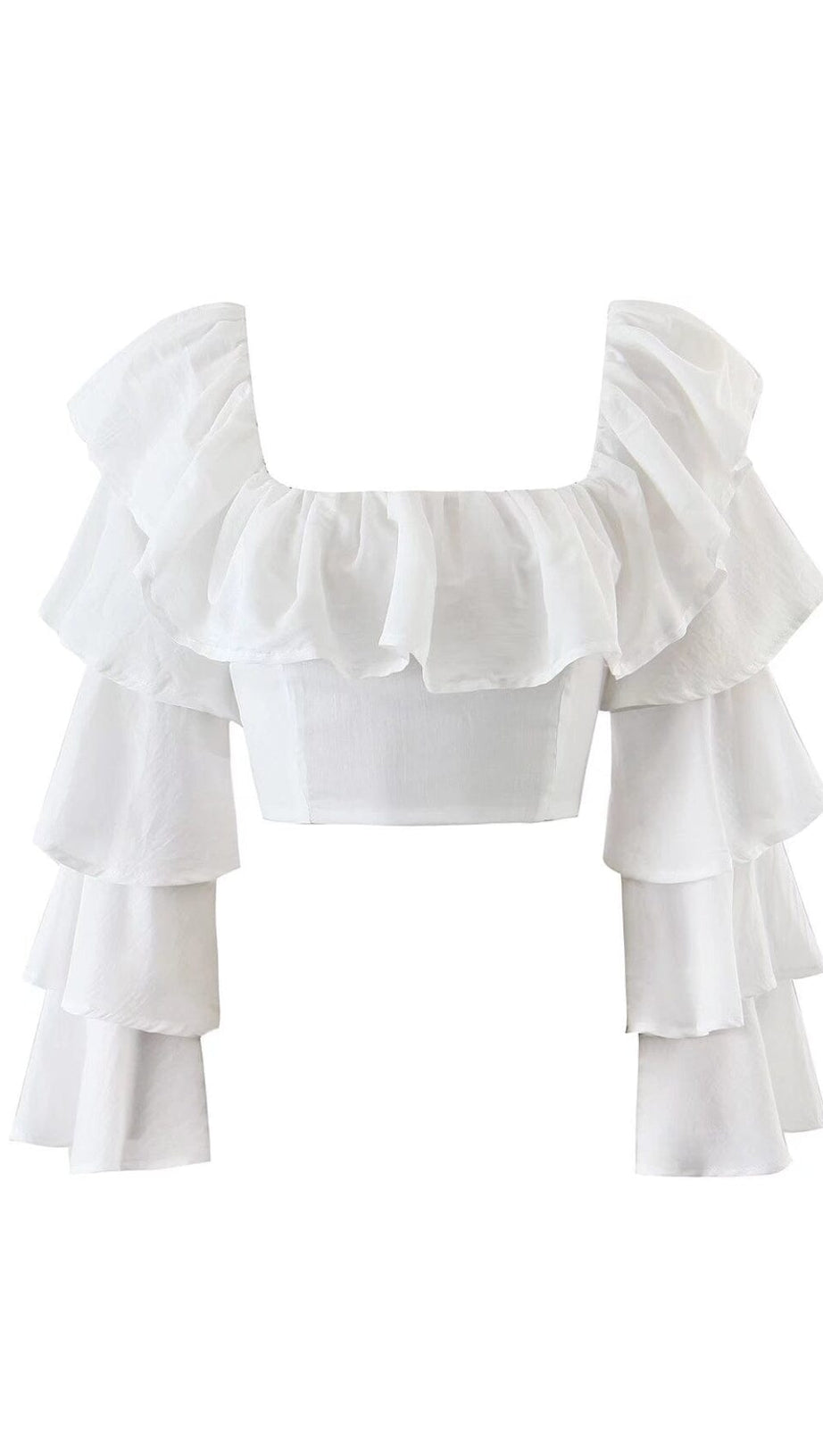 CROP TOP MIT RÜSCHENBESATZ