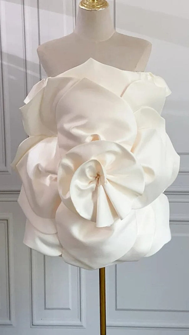 AIIZIE APRICOT FLOWER STRAPLESS MINI DRESS - product image