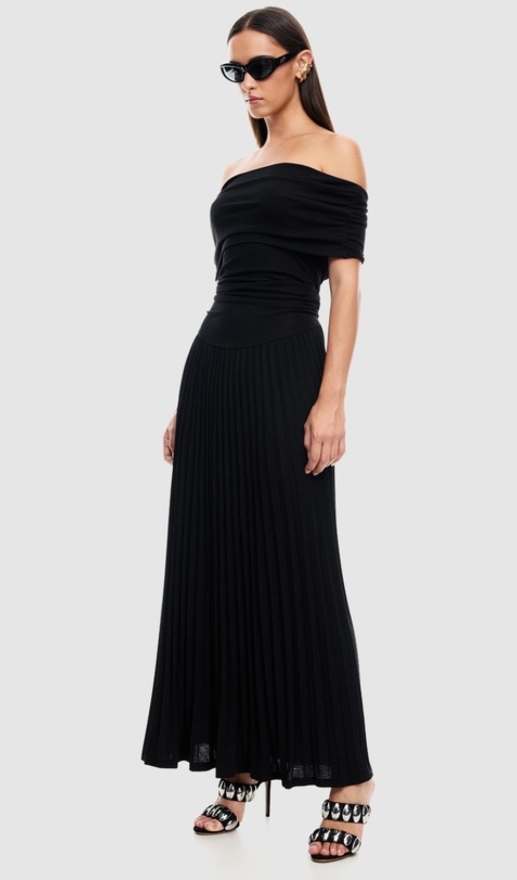 SABINA BODYCON STRAPLESS MAXI DRESS IN BLACK