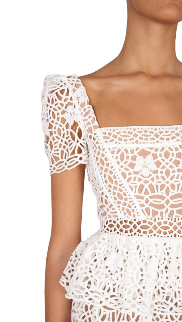 AIIZIE GUIPURE LACE LAYERED MINI DRESS - product image