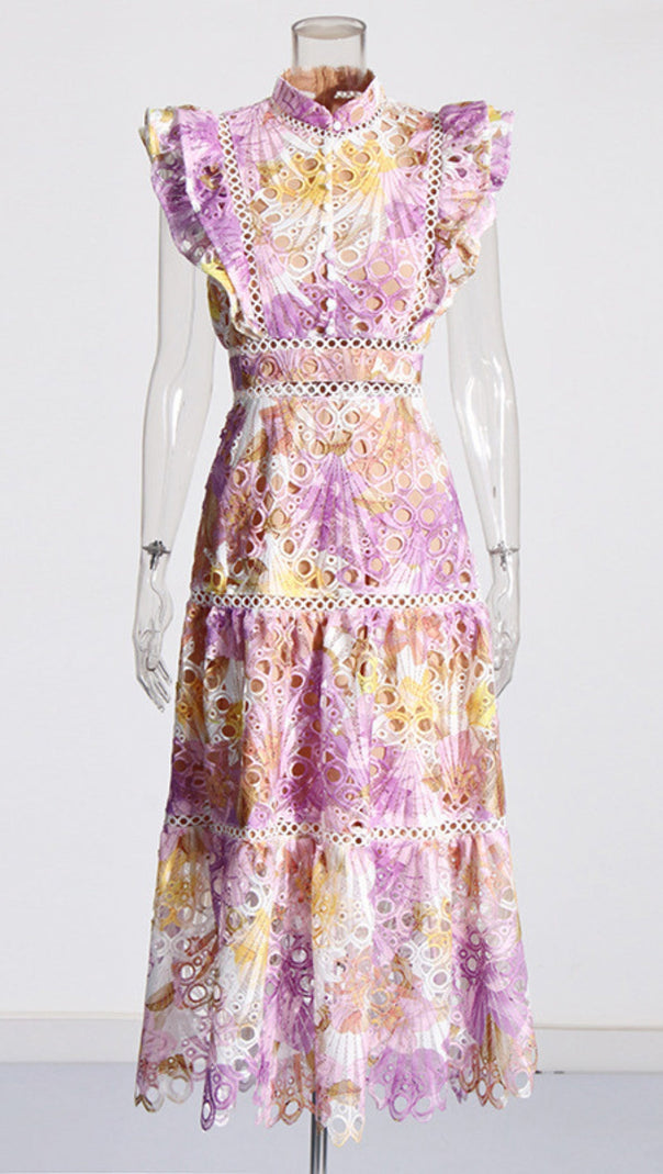 AIIZIE COLORFUL AMBA BOHEMIAN MIDI DRESS - product image