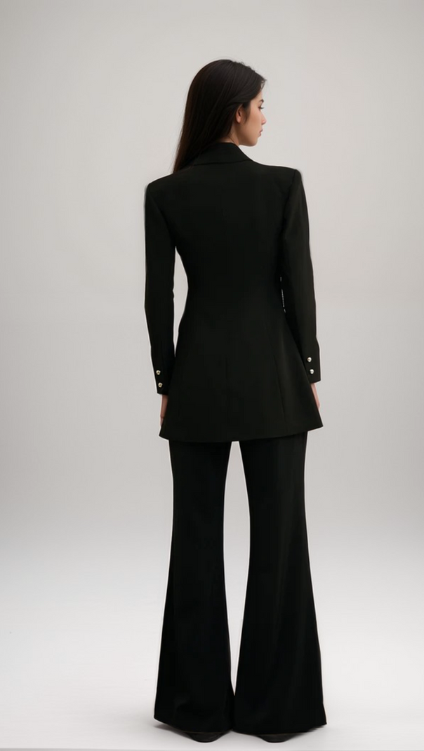 AIIZIE JUSTINE BLACK BOWKNOT CUT-OUT BLAZER - product image