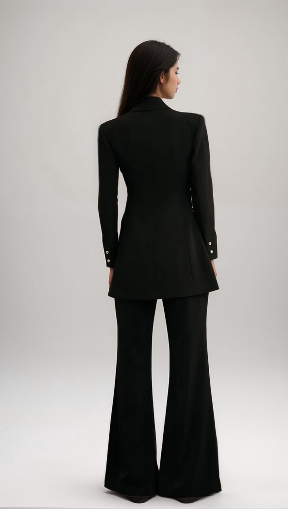 BLAZER JUSTINE NERO CON FIOCCO E TAGLIO