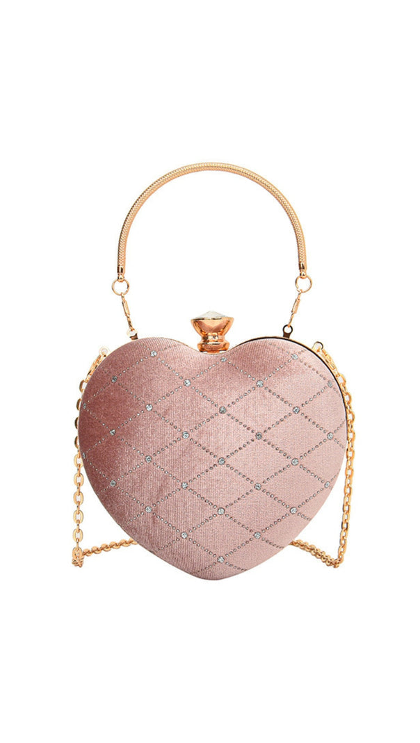 AIIZIE HEART SHAPED VELVET CLUTCH - product image