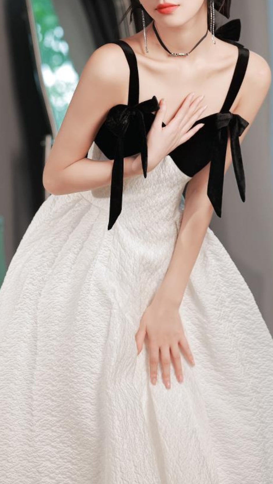 PATCHWORK MAXI DRESS IN WHITE