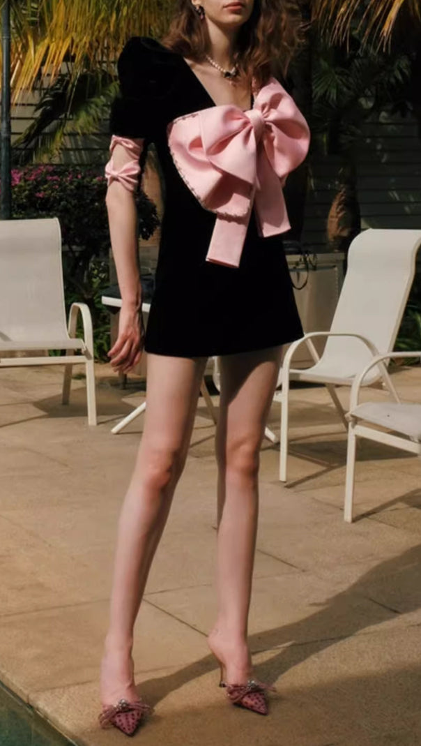 AIIZIE BOW EMBELLISHED MINI DRESS - product image