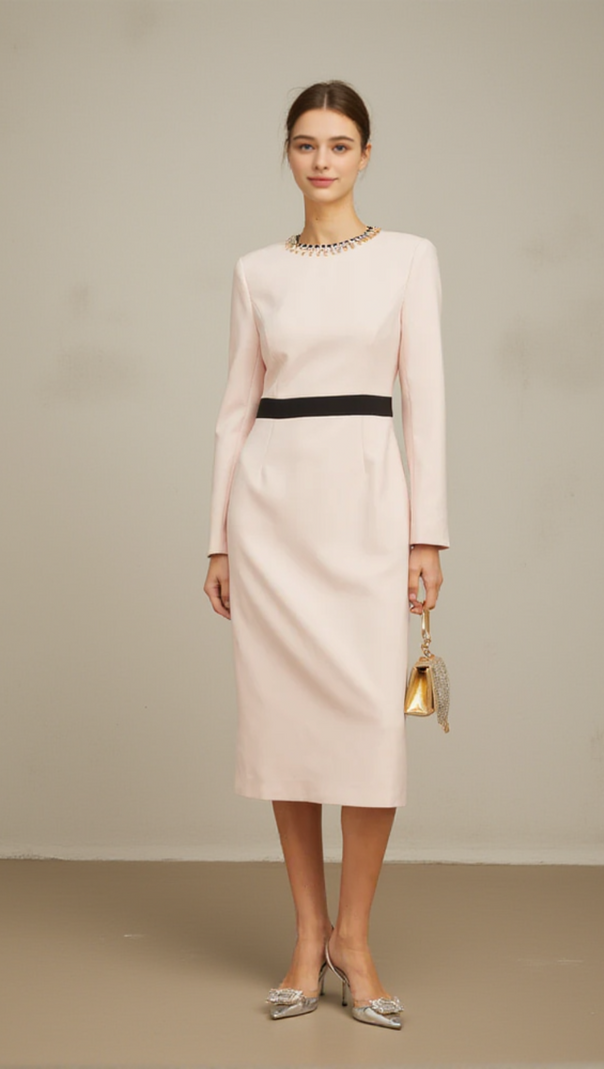 AIIZIE DIAMOND-EMBELLISHED SHEATH MAXI DRESS IN PINK - product image