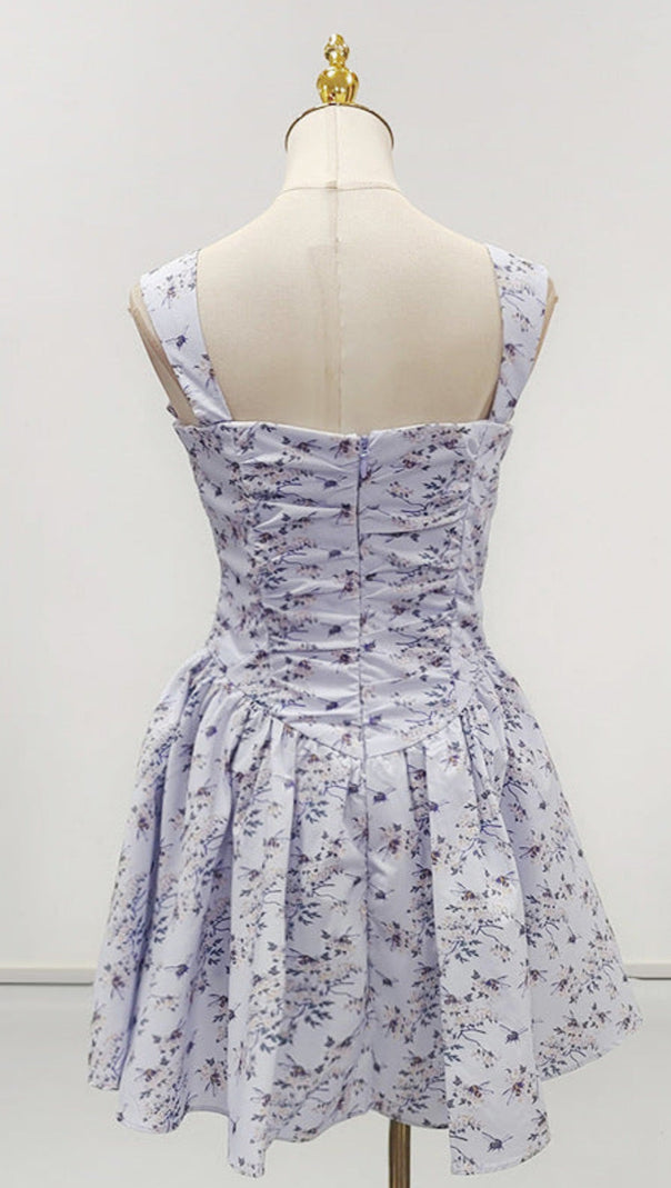 AIIZIE LESLEY BLUE FLORAL PRINT MINI DRESS WITH BLOOMERS - product image