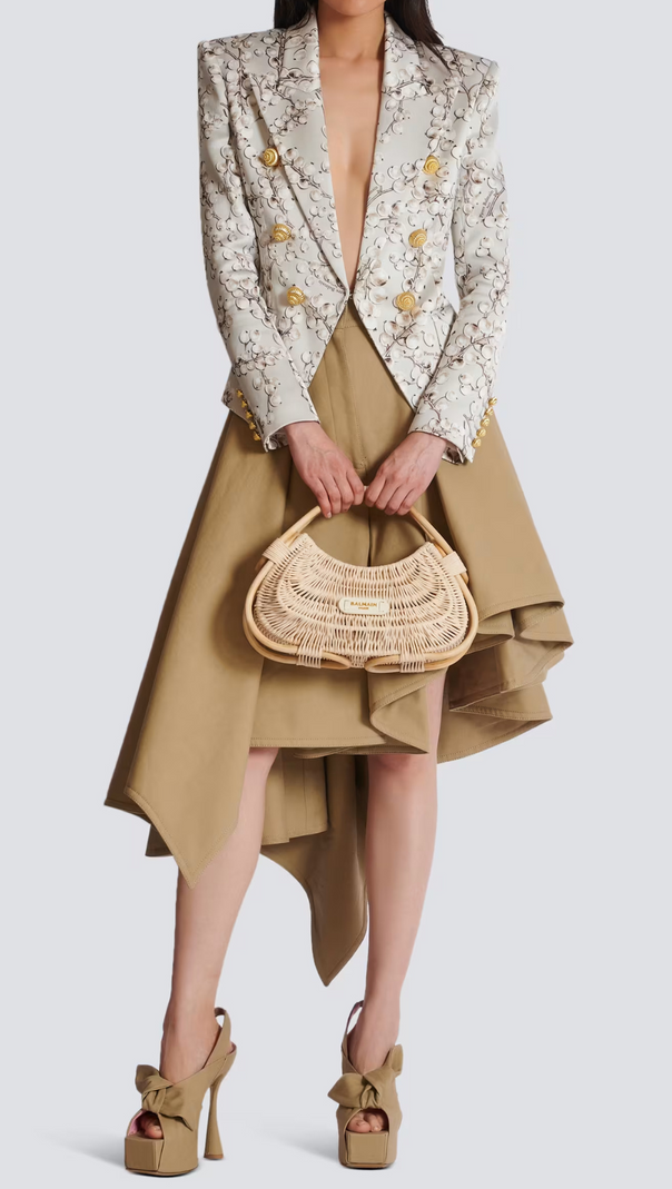 AIIZIE 6-BUTTON SATIN JACKET WITH REDCURRANT PRINT - product image