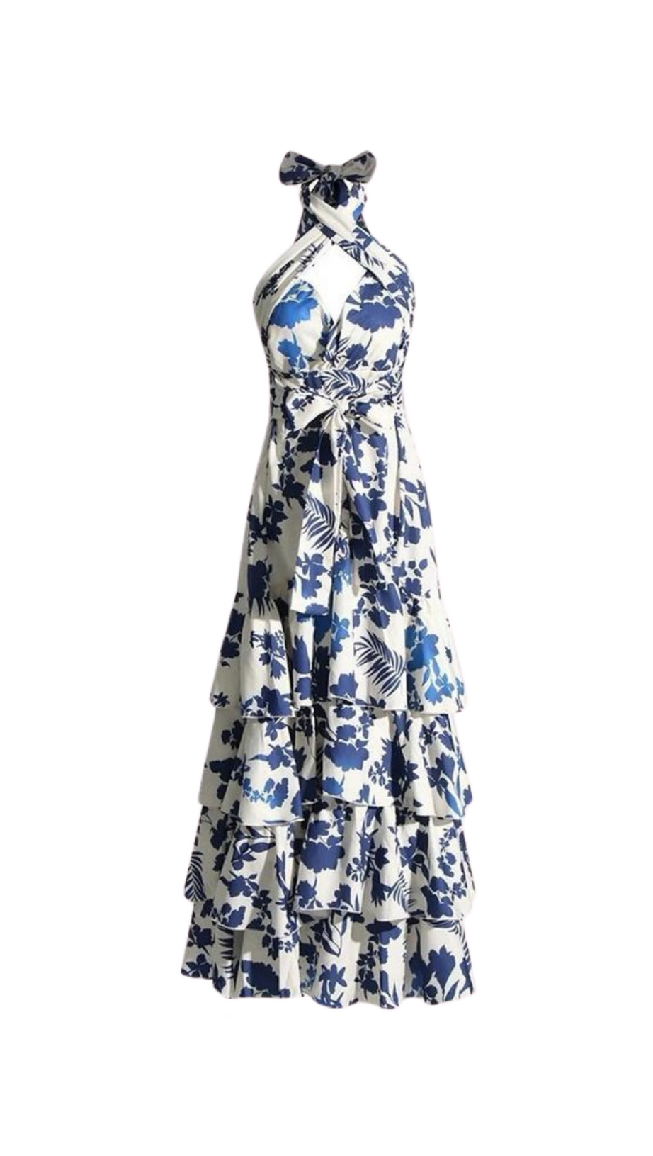 CAROLINE ÄRMELLOSES MAXIKLEID MIT RÜSCHENDRUCK