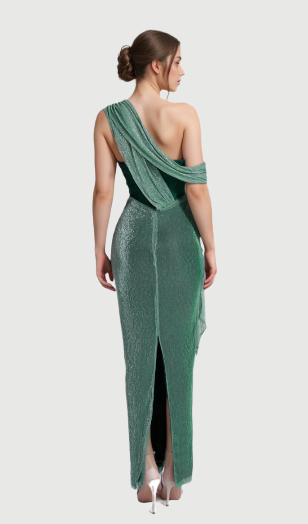ALMA EMERALD GREEN HALTER STRAP MAXI DRESS