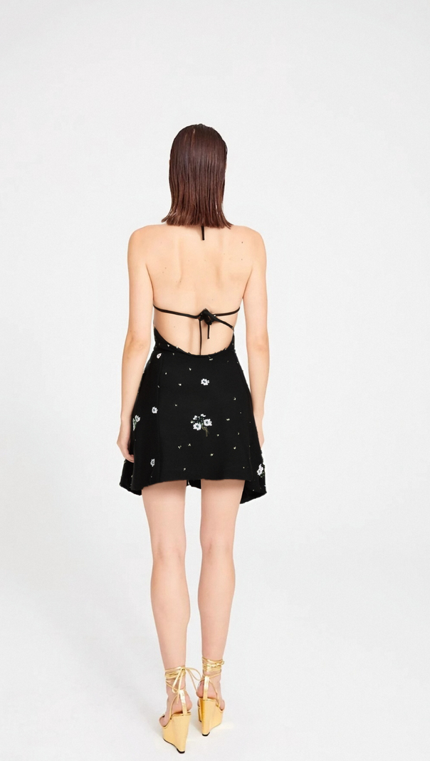 AIIZIE ARIANE CRYSTAL-EMBELLISHED SCOOP-BACK MINI DRESS - product image
