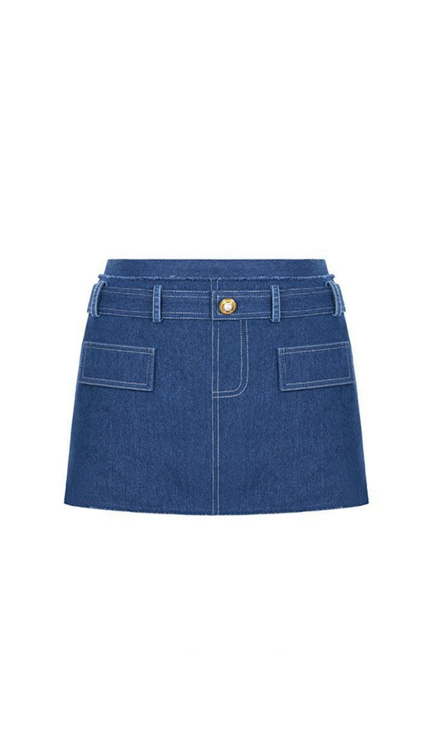 AIIZIE CATHY TWEED MINI SKIRT IN BLUE - product image
