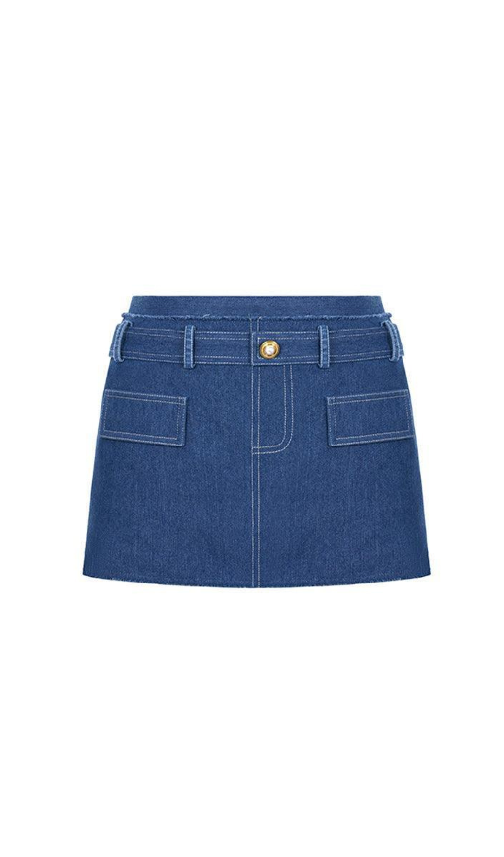CATHY TWEED MINI SKIRT IN BLUE