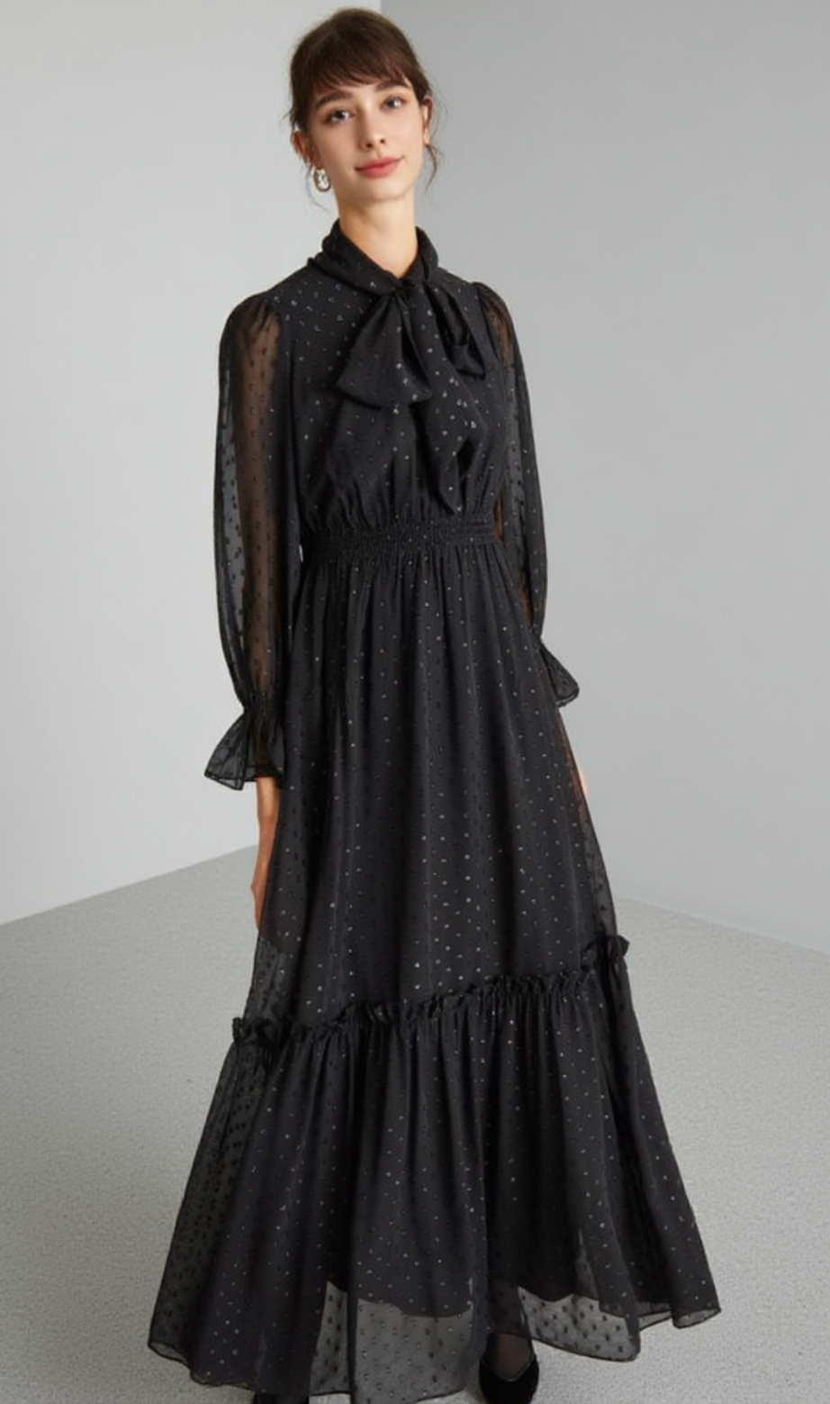 Foulard-embellished dress