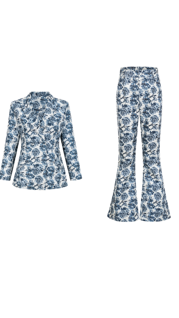 AIIZIE MORGANE FLORAL-PRINT JACKET & TROUSERS MATCHING SET - product image