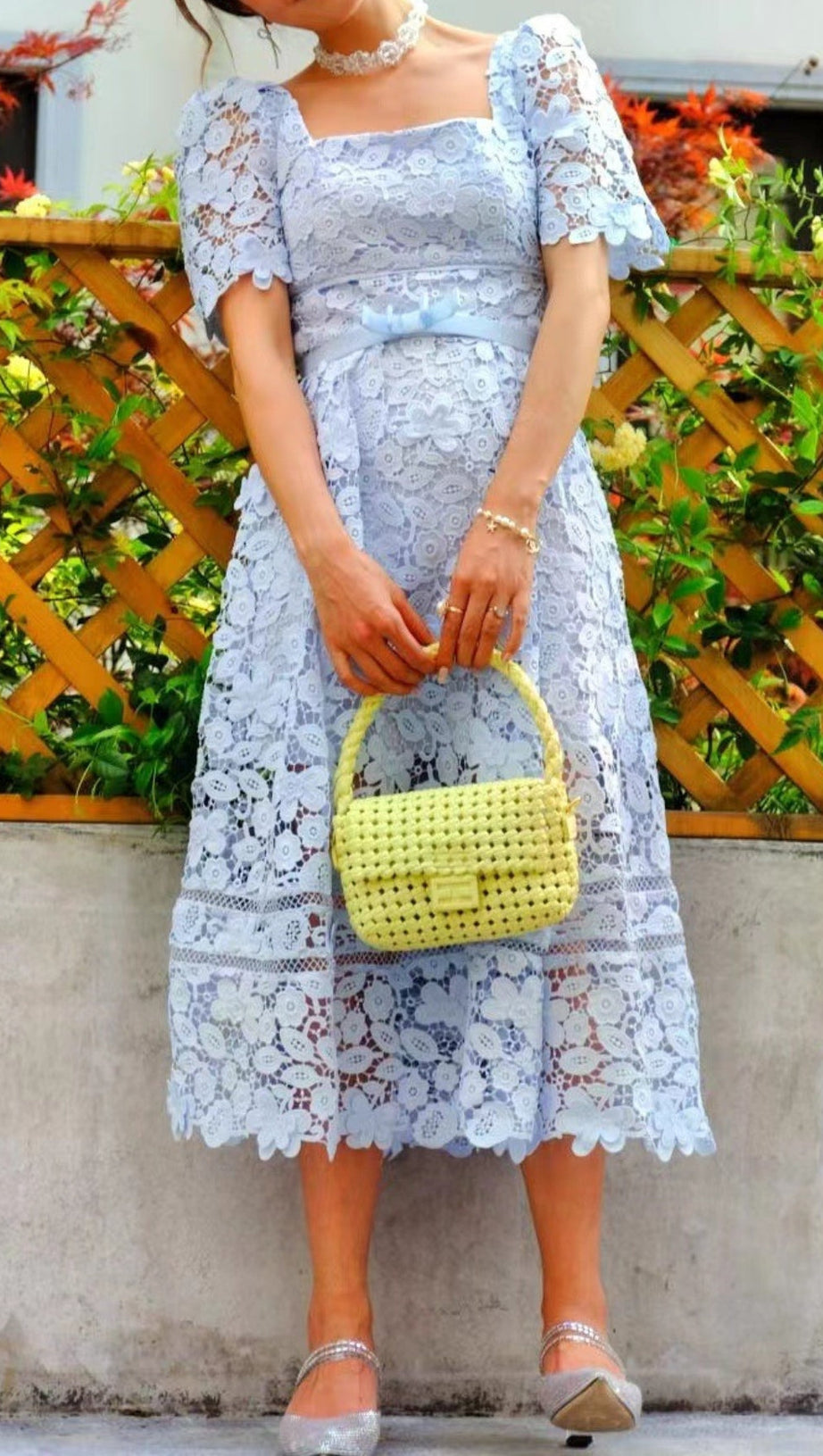 ABITO MIDI IN PIZZO IN GUIPURE