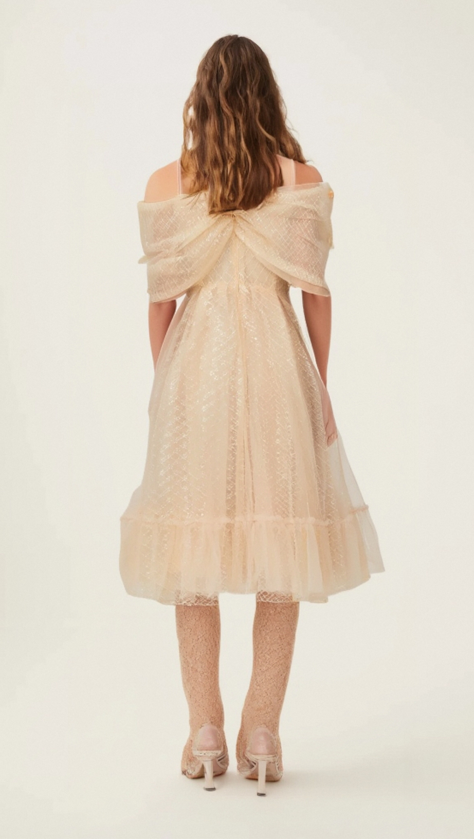 DANIELLE SEQUINED TULLE MIDI DRESS