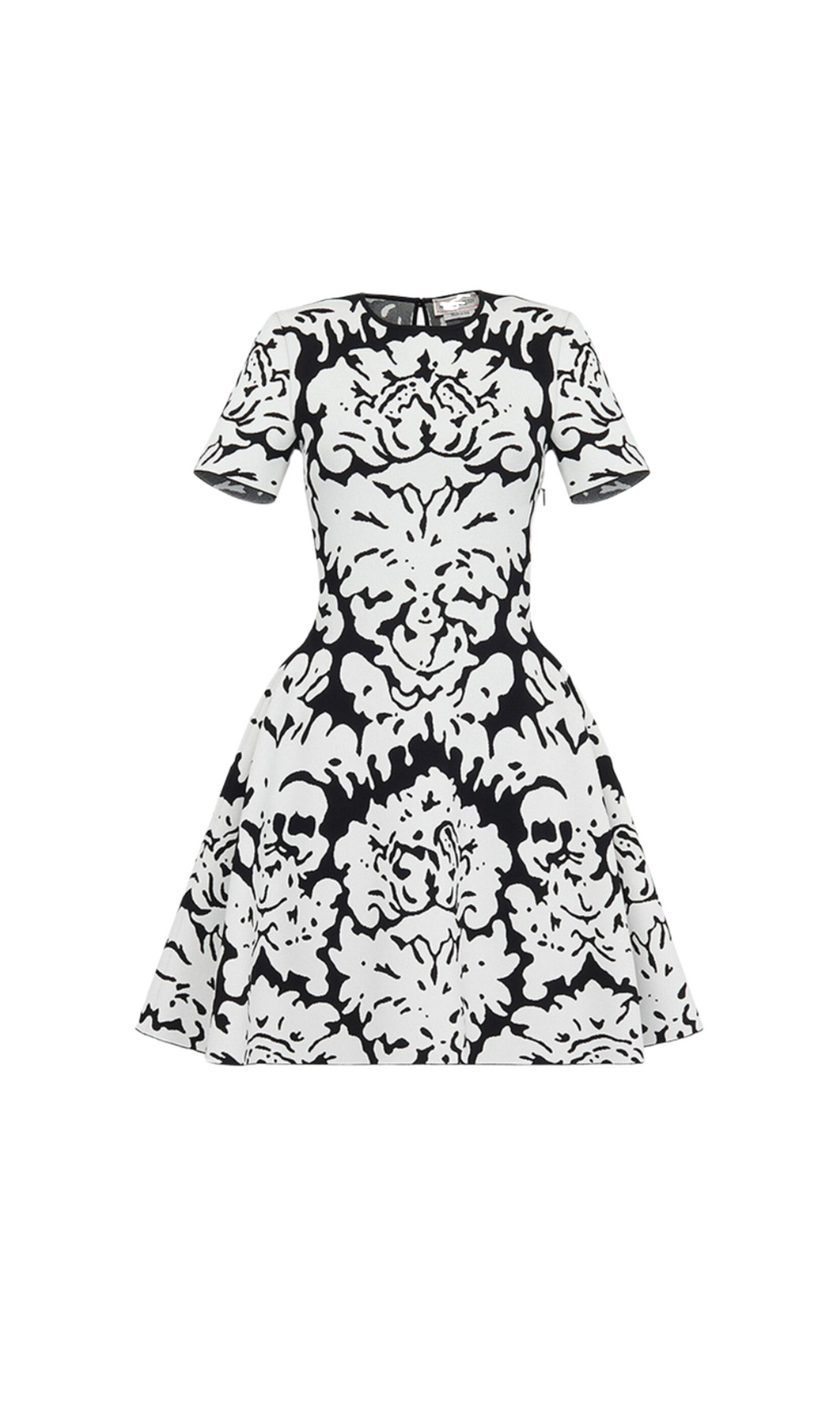 MINI ABITO IN MAGLIA ELASTICIZZATA CON MOTIVO FLOREALE