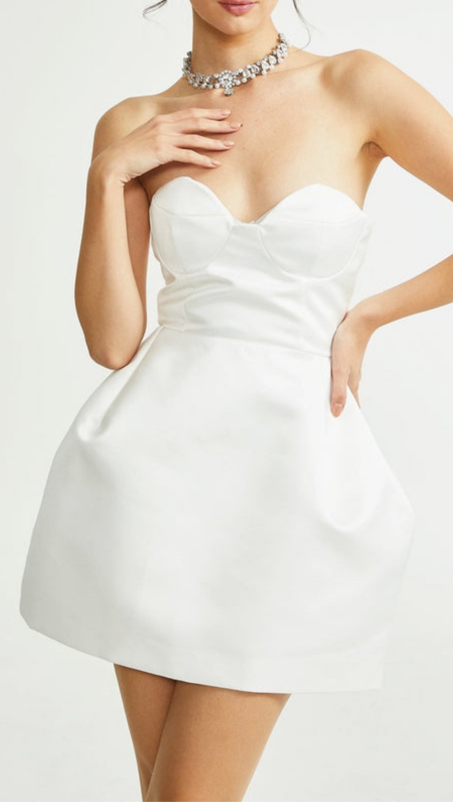 MINI ABITO BUSTIER SENZA SPALLINE BIANCO