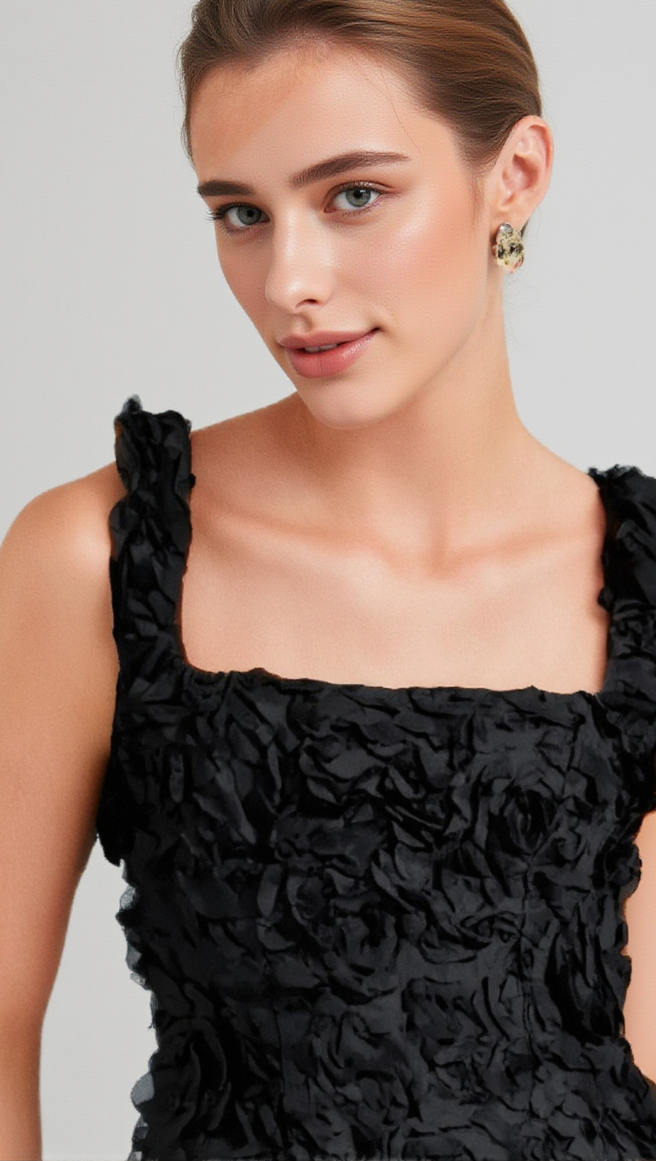 MINI ABITO A FIORI NERI