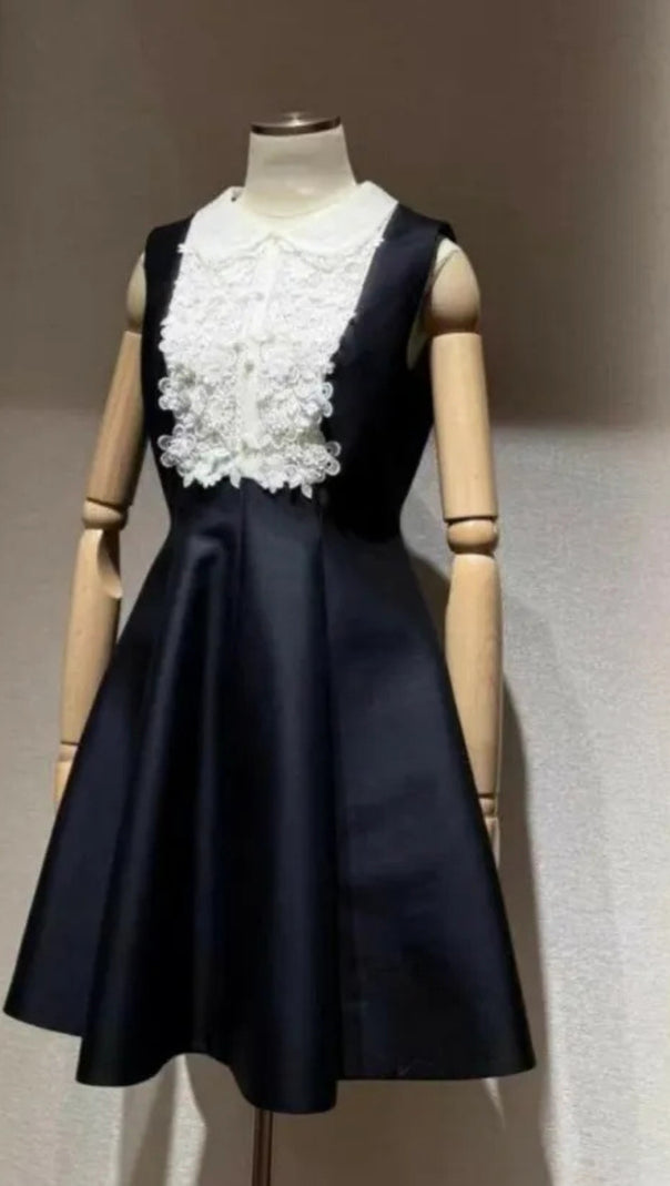 AIIZIE DARAY BLACK LACE SLEEVELESS MINI DRESS - product image