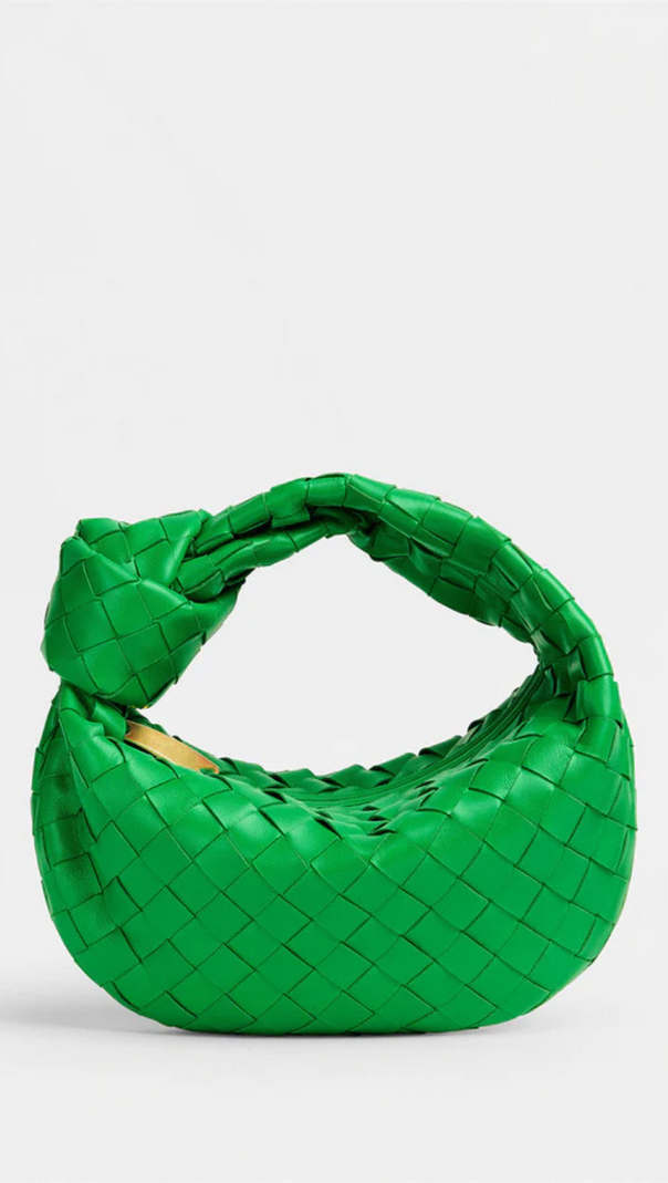 AIIZIE ZARIAH WEAVE KNOT CLUTCH BAG - GREEN - product image