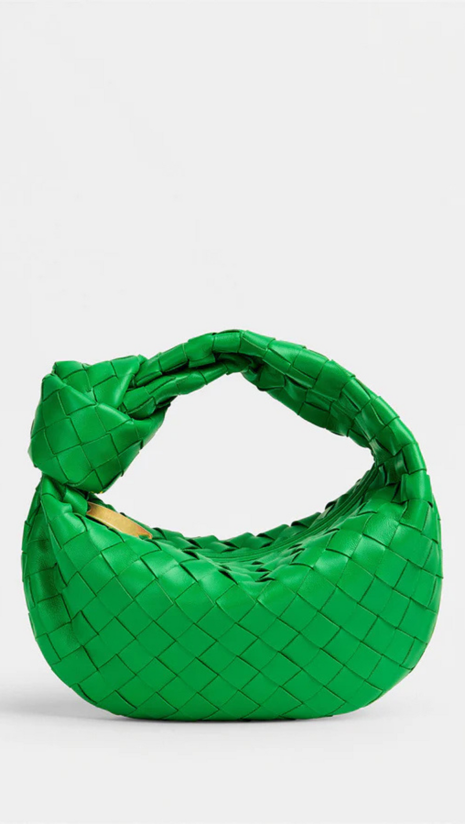ZARIAH WEAVE KNOT CLUTCH BAG - GREEN
