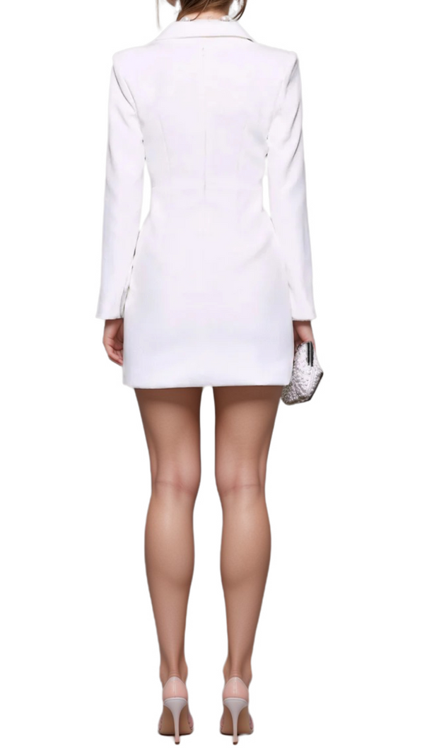 AIIZIE BERNICE FORINA FLOWER BLAZER DRESS IN WHITE - product image