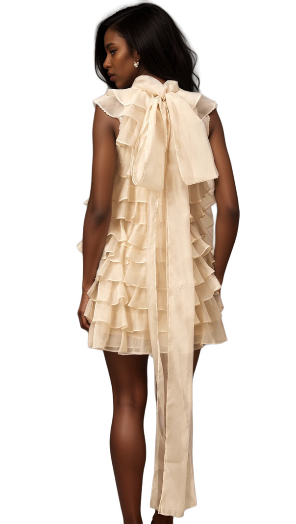 AIIZIE JESSICA TIERED FLOUNCE SLEEVELESS MINI DRESS - product image